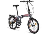 Licorne Bike Phoenix 2D, Bicicletta Pieghevole In Alluminio Da 20 Pollici, Freno A Disco, Freno A Disco, Bicicletta Pieghevole Da Donna Con Freno A V, Cambio A 7 Velocità - City Bike Pieghevole, Telaio In Alluminio, Stvzo, Luce Anteriore, Luce Posteriore