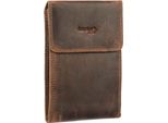 Greenland Nature Pelle Portafoglio Borsa A Tracolla Montana Wallet Rfid Brown Marrone