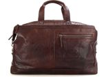 Spikes & Sparrow Pelle Borsa Da Viaggio Borsa A Tracolla Bronco Weekender Dark Brown Marrone Scuro