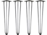 Set Di 4 Gambe Per Tavolo In Acciaio Zelsius, (H) 60 Cm, Acciaio Grezzo, 3 Montanti