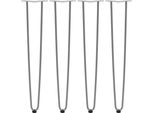 Zelsius Set Di 4 Gambe A Forcella, 71 Cm, Grigio, Gambe Da Tavolo A 2 Montanti