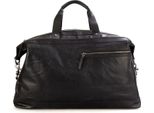 Spikes & Sparrow Pelle Borsa Da Viaggio Borsa A Tracolla Bronco Weekender Black Nero