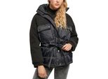 Urban Classics Donna Sherpa Mix Puffer Jacket Nero - 4XL