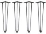 Set Di 4 Gambe Per Tavolo In Acciaio Zelsius, (H) 45 Cm, Acciaio Grezzo, 3 Montanti