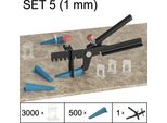 Sistema Di Livellamento Delle Piastrelle Aiuto Alla Posa Sistema Di Piani Per Piastrelle, Set 5, 3000 Clip, 500 Cunei, Pinze, 1 Mm