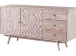 MASSIVMOEBEL24 | Credenza In Legno Di Acacia 145X42X75 Bianco Laccato Mosayk #206