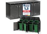 Box Per Bidoni Della Spazzatura Antracite Per 4 Bidoni Da 240 Litri – Espandibile E Resistente Alle Intemperie