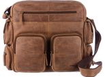 Greenland Nature Pelle Borsa A Tracolla Borsa Da Ufficio Con Scomparto Per Laptop Montenegro Casual-Bag Xl Brown Marrone