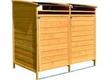 Copertura Per Bidoni Della Spazzatura Marrone Doppio Box 2X 120L O 240L Box Da Giardino Tetto In Zinco Legno