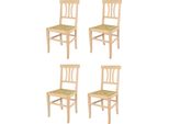 T M C S Tommychairs - Set Di 4 Sedie Artemisia Per Cucina E Sala Da Pranzo, Struttura Robusta In Legno Di Faggio Lucidato, Non Trattato E Naturale Al 100%, Seduta In Vera Paglia