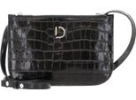 Decadent Pelle Borsa A Tracolla Borsa A Tracolla Marcia Small Double Bag Croco Black Nero