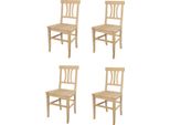 T M C S Tommychairs - Set Di 4 Sedie Artemisia Per Cucina E Sala Da Pranzo, Struttura Robusta In Legno Di Faggio Lucidato, Non Trattato E Naturale Al 100%, Seduta In Legno Lucidato