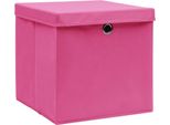 Vidaxl Scatole Portaoggetti Con Coperchio 10 Pz. Tessuto Rosa 32X32X32 Cm