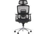 Sedia Girevole Ergonomica Da Ufficio Ergonew A1, Base In Alluminio, Braccioli Regolabili, Poggiatesta E Supporto Lombare, Estensione Del Sedile, Nero