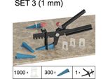 Sistema Di Livellamento Delle Piastrelle Aiuto Alla Posa Sistema Di Piani Per Piastrelle, Set 3, 1000 Clip, 300 Cunei, Pinze, 1 Mm