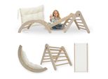Mamoi® Struttura Per Arrampicata Triangolo Interno 4 In 1 Set. Arco Di Arrampicata Montessori Con Tappetini, Parco Giochi Indoor 1-3 Anni E Scivolo Per Bambini.