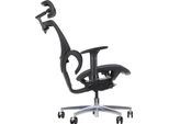 Sedia Girevole Ergonomica Da Ufficio Ergonew S1A, Base In Alluminio, Braccioli Regolabili, Poggiatesta, Seduta E Schienale In Rete Regolabili, Nero