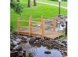 Costway Ponte In Legno Ponte In Legno Con Ringhiera Passerella In Legno Naturale 150X67X55