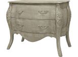 Casa Padrino Cassettiera Barocca Grigio Antico 90 X 58 X H. 80 Cm - Cassettiera Artigianale In Legno Massiccio Con 2 Cassetti - Mobili Nobili In Stile Barocco