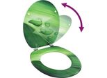 Vidaxl Sedile Per Wc Con Coperchio Mdf Design Verde A Goccia D'acqua