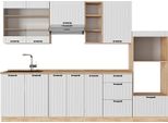 Vicco Cucina Componibile Fame-Line, 280 Cm , Pl Rovere, Bianco Casa Di Campagna/Quercia Dorata