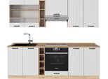 Vicco Cucina Componibile Fame-Line, 235 Cm , Pl Rovere, Bianco Casa Di Campagna/Quercia Dorata
