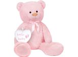 Brubaker Orsacchiotto Xxl 100 Cm Con Cuore Hello Baby - Regalo Per Neonata - Peluche Di Peluche - Rosa