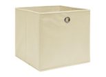 Vidaxl Scatole Portaoggetti 10 Pz. Tessuto Crema 32X32X32 Cm