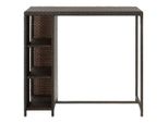 Vidaxl Tavolo Da Bar Con Ripiano Marrone 120X60X110 Cm In Poly Rattan