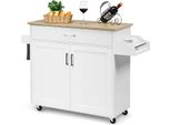 Costway Carrello Portavivande Su Ruote Con Cassetto E Ripiano Regolabile, 116X40X85Cm