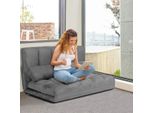 Costway Costway Divano Da Terra Letti Regolabili Di Divani Letto Divano Letto Pigro Con 2 Cuscini Grigio