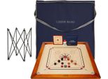 Premium Carrom Board Set - Gioco Completo - 7 Kg - 74 X 74Cm - Legno Duro Eco Di Produzione Indiana - Con Tavolo E Borsa