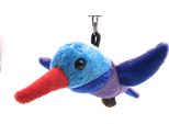 Onwomania Peluche / Coccolone / Portachiavi In Tessuto Animale Colibrì Uccello Blu 11 Cm