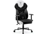 Diablo X-Gamer 2.0 Gaming Chair Sedia Da Ufficio Rivestimento In Tessuto Design Ergonomico Cuscino Lombare Nero E Bianco