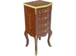 Casa Padrino Cassettiera Barocca Marrone Scuro / Oro 40 X 30 X H. 80 Cm - Cassettiera In Legno Massello In Stile Antico Con 4 Cassetti - Mobili Barocchi