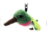 Onwomania Peluche / Coccolone / Portachiavi In Tessuto Animale Colibrì Verde Uccello 11 Cm