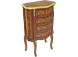 Casa Padrino Cassettiera Barocca Marrone Scuro/Oro 50 X 30 X H. 80 Cm - Cassettiera Artigianale In Legno Massiccio In Stile Antico Con 4 Cassetti - Mobili Barocchi