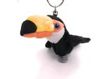 Onwomania Peluche / Coccolone / Portachiavi In Tessuto Animale Tucano Picchio Nero 14 Cm