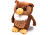 Onwomania Peluche In Tessuto Animale Gufo Marrone Occhi Grandi 14 Cm