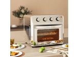 Minibackofen mit Umluft und 6 Heizmodi 24L Heißluftfritteuse Multifunktionsofen Airfryer Silber