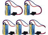 5 Pezzi Mitsubishi A6BAT ER17330V Sps Batteria Taglia 2 / 3A 3,6V Li-Ion Con Connettore