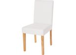 Sedia Da Pranzo Littau, Sedia Da Cucina, Similpelle ~ Bianco Opaco, Gambe Chiare