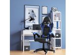 Sedia Da Ufficio Bigzzia, Sedia Da Gioco, Poltrona Da Gioco, Sedia Da Scrivania, Design Ergonomico Con Cuscino, Fino A 110 Kg, Blu