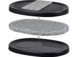 Set Di 3 Piastre Per Raclette | Pietra Naturale, Piastra Per Grigliare E Combinata | 35 X 25 Cm - Coira