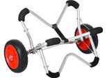 Homcom Carrello Per Kayak In Alluminio Carrello Per Barche Pieghevole Carrello Da Trasporto Pneumaticipoliuretanoargento 75 Kg 75 X 43 X 46 Cm