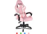 Sedia Da Ufficio Bigzzia, Sedia Da Gioco, Poltrona Da Gioco, Sedia Da Scrivania, Design Ergonomico Con Cuscino, Fino A 110 Kg, Rosa