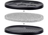 Set Di 3 Piastre Per Raclette Jura – Pietra Naturale, Grill E Pancake – 36X26 Cm
