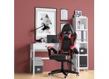 Sedia Da Ufficio Bigzzia, Sedia Da Gioco, Poltrona Da Gioco, Sedia Da Scrivania, Design Ergonomico Con Cuscino, Fino A 110 Kg, Rosso