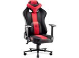 Diablo X-Player Gaming Chair Sedia Da Ufficio Tessuto 3D Braccioli Design Ergonomico Cuscino Collo/Glutei Crimson-Anthracite Normale L