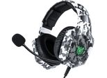 K8 PS4 Headset Camouflage Casque Wired Pc Gamer Stereo Gaming Headphones With Microphone Led Lights For Xbox One / Laptop, (Snow Camouflage)